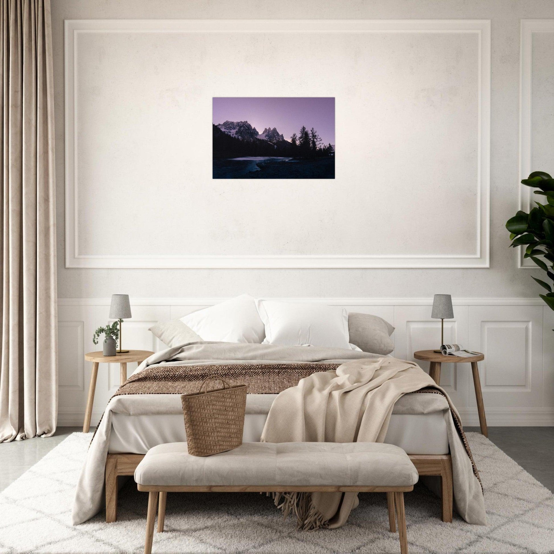 Indigo Sky | Premium metal wall art for bedroom | Linked Frame